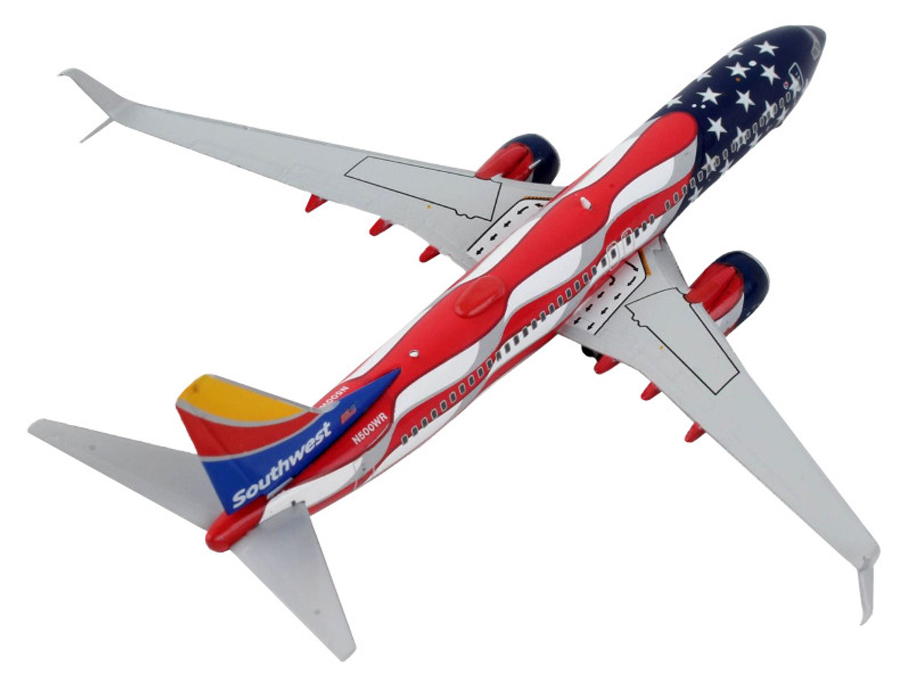 Boeing 737-800 Commercial Aircraft "Southwest Airlines - Freedom One" United States Flag Livery 1/400 Diecast Model Airplane by GeminiJets