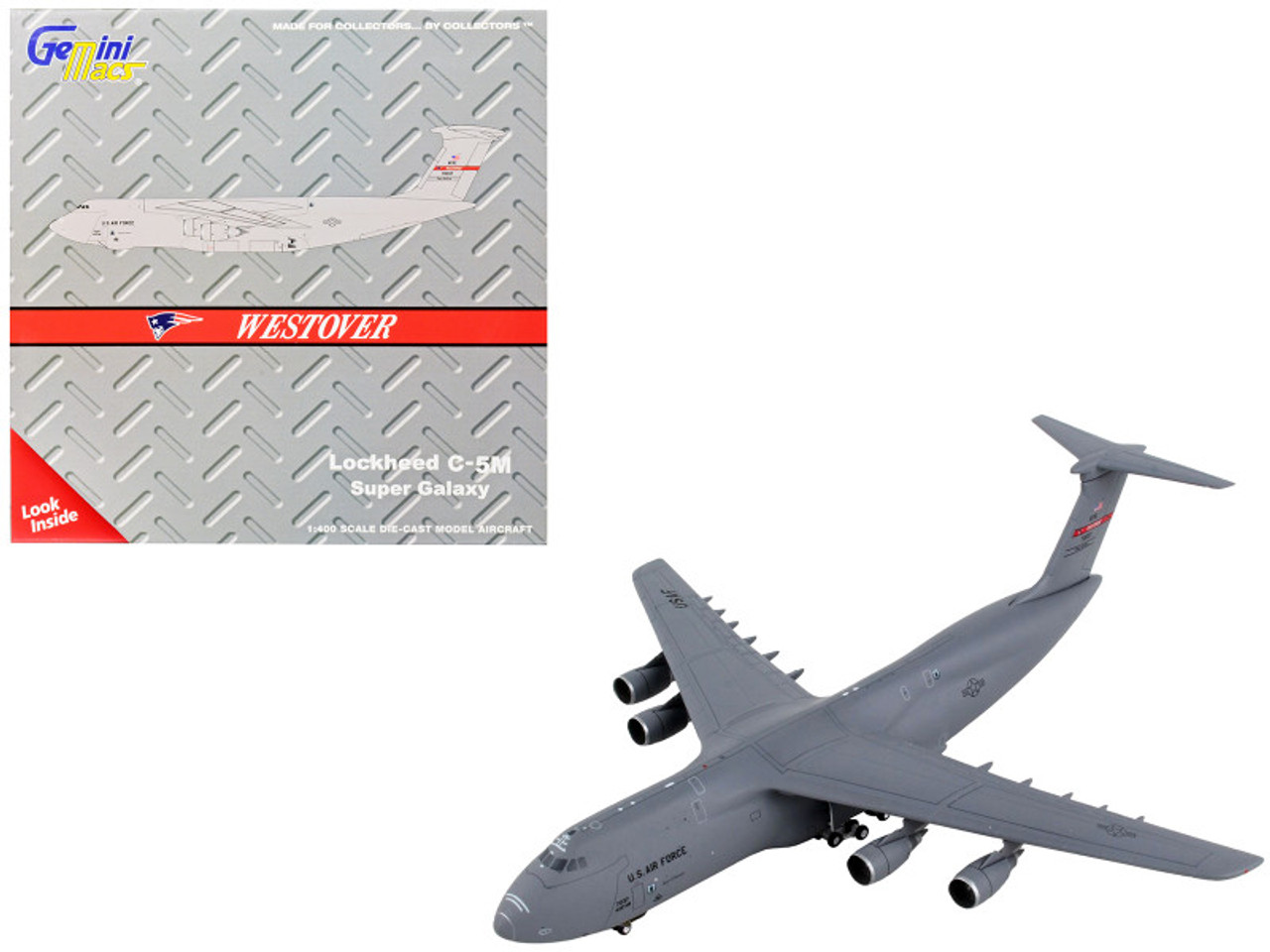 Lockheed C-5M Super Galaxy Transport Aircraft "439th AW 337th AS Westover ARB" United States Air Force "Gemini Macs" Series 1/400 Diecast Model Airplane by GeminiJets