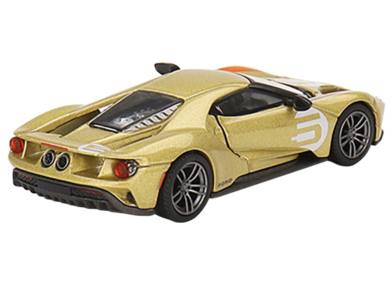 Ford GT #5 "Holman Moody Heritage Edition" Gold Metallic with Red Accents Limited Edition to 1800 pieces Worldwide 1/64 Diecast Model Car by True Scale Miniatures