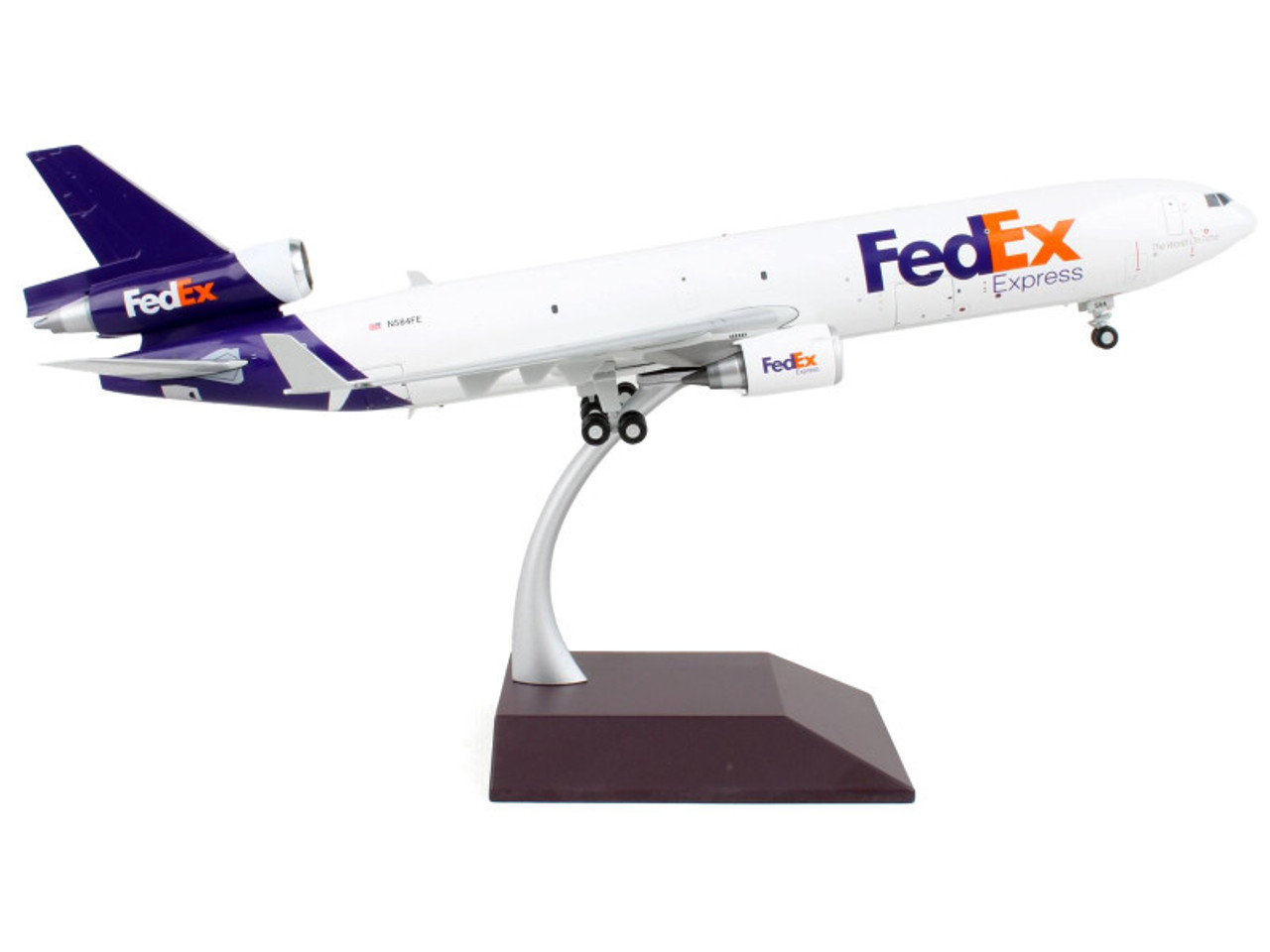 McDonnell Douglas MD-11F Commercial Aircraft "Federal Express" White with Purple Tail "Interactive Series" 1/200 Diecast Model Airplane by GeminiJets