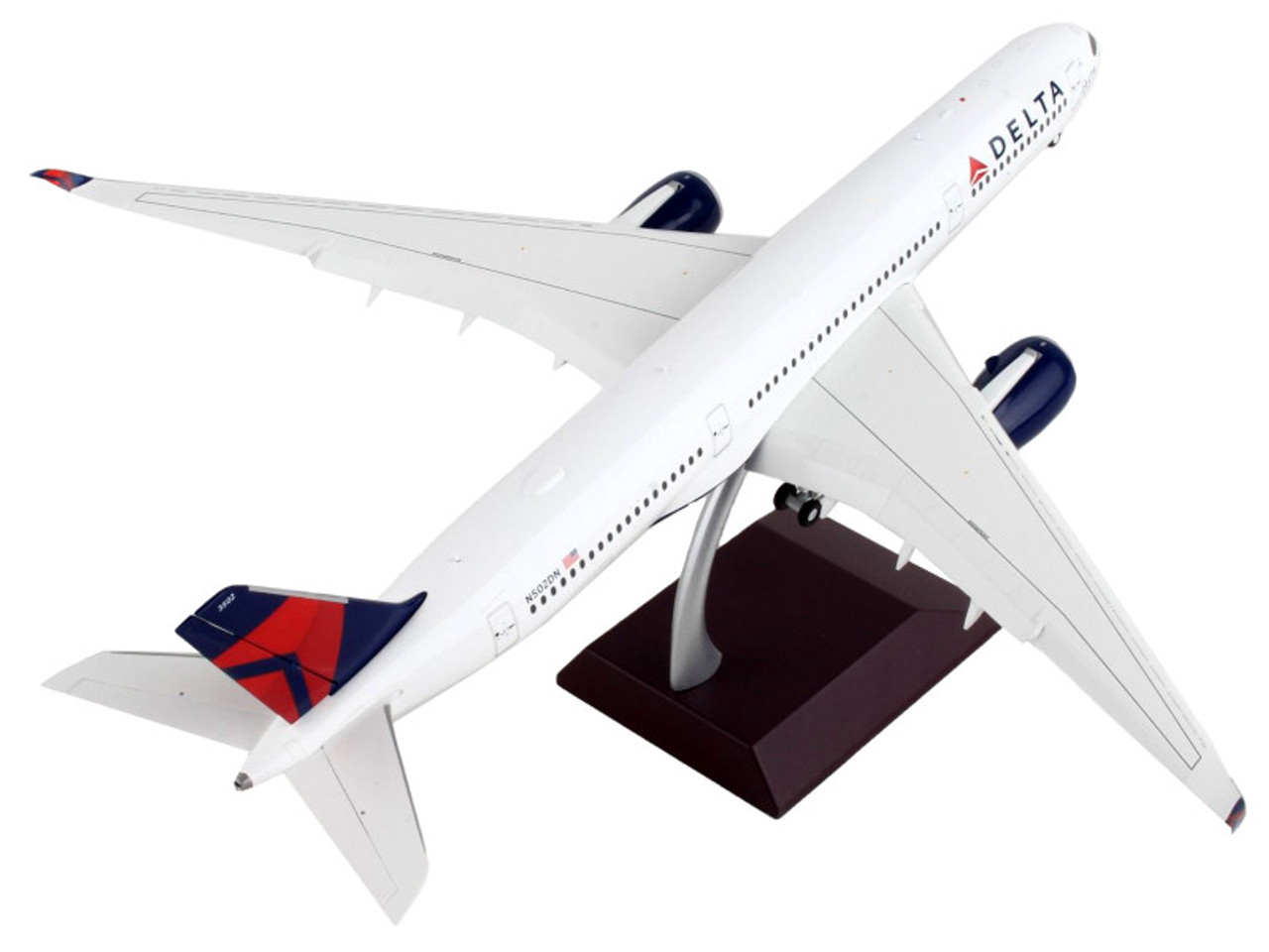 Airbus A350-900 Commercial Aircraft with Flaps Down "Delta Air Lines" White with Blue Tail "Gemini 200" Series 1/200 Diecast Model Airplane by GeminiJets