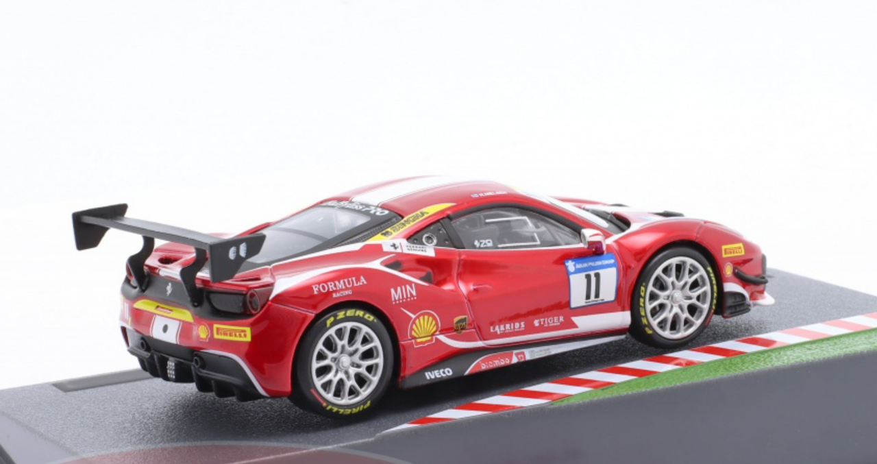 1/43 Altaya 2017 Ferrari 488 Challenge #11 Trofeo Pirelli Ferrari Challenge Formula Racing Nicklas Nielsen Car Model