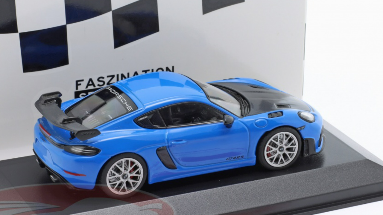 1/43 Minichamps 2021 Porsche 718 (982) Cayman GT4 RS (Shark Blue with  Silver Rims) Car Model