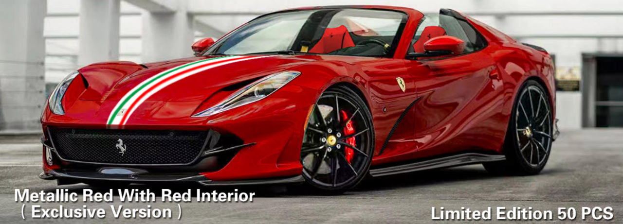 1/18 Ivy Ferrari 812 GTS Novitec (Metallic Red with Red Interior) Resin Car Model Limited 50 Pieces