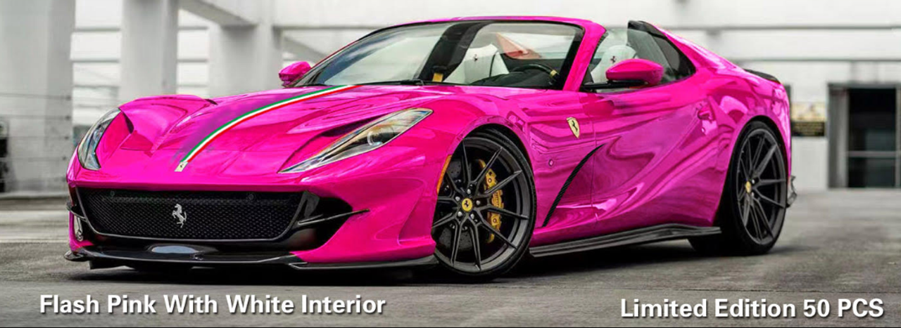 1/18 Ivy Ferrari 812 GTS Novitec (Flash Pink with White Interior) Resin Car Model Limited 50 Pieces