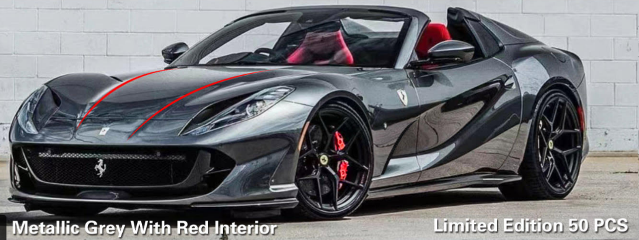 1/18 Ivy Ferrari 812 GTS Novitec (Metallic Grey with Red Interior) Resin Car Model Limited 50 Pieces