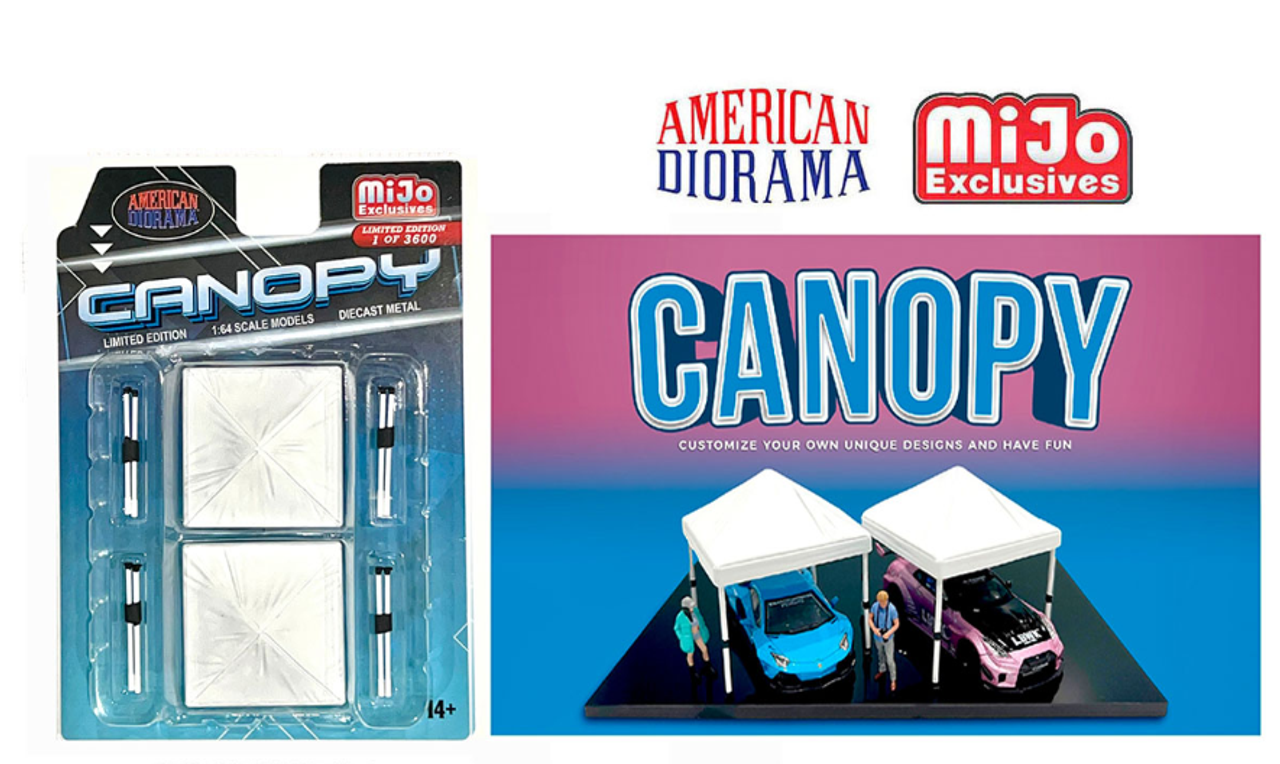 Canopy 2 Piece Set White Limited Edition to 3600 pieces Worldwide 1/64 Scale Models by American Diorama