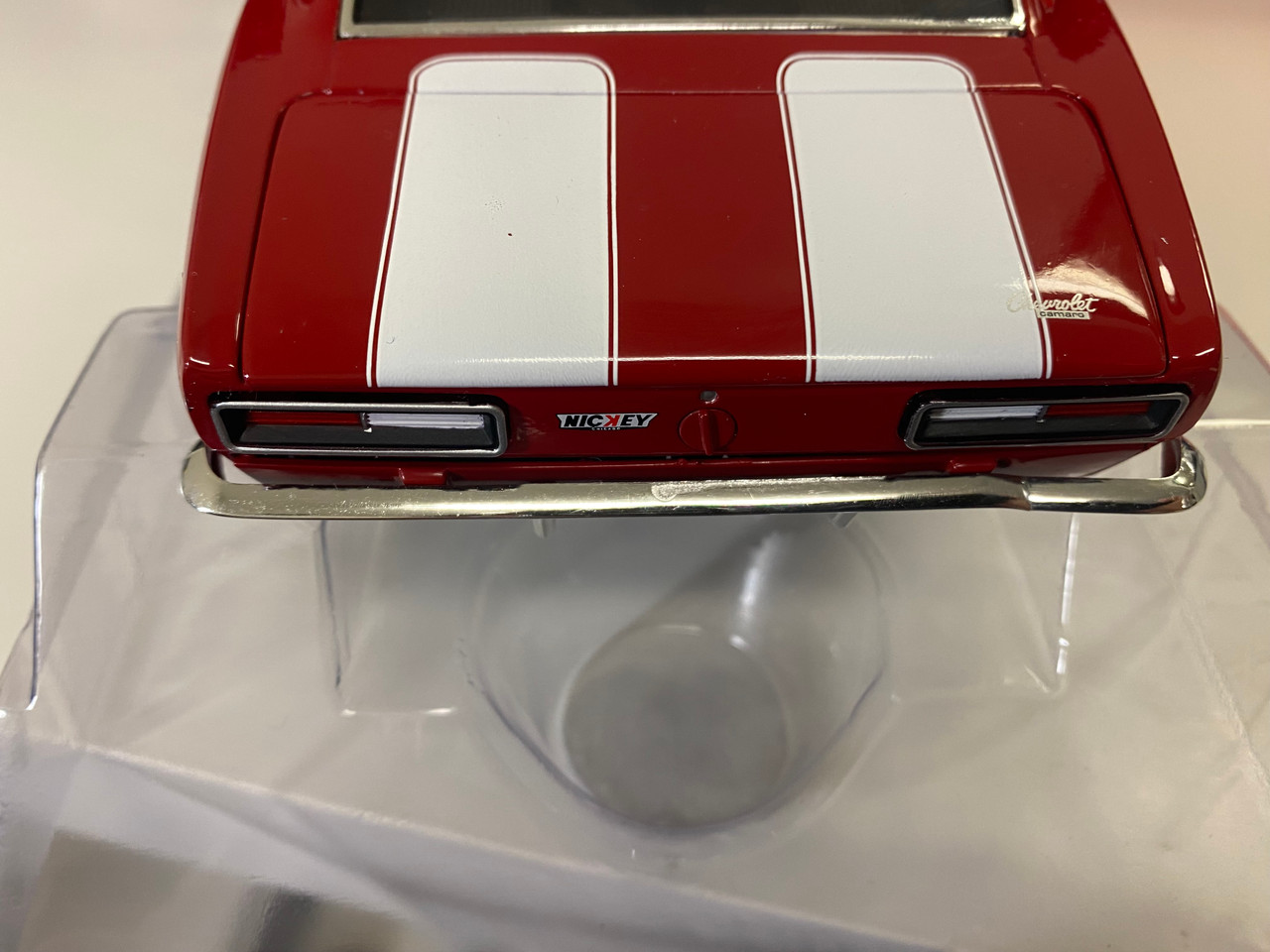 DEFECT 1/18 Auto World 1967 Chevrolet Camaro RS/SS Bolero (Red with White Stripe and White Interior) "Hemmings Motor News" Magazine Cover Car (March 2014) Diecast Car Model
