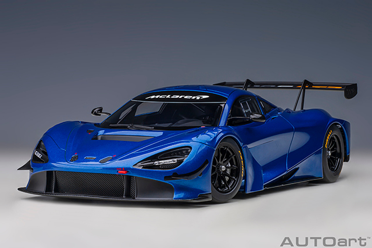 DAMAGED AS-IS 1/18 AUTOart Mclaren 720S GT3 (Azure Blue Metallic) Car Model