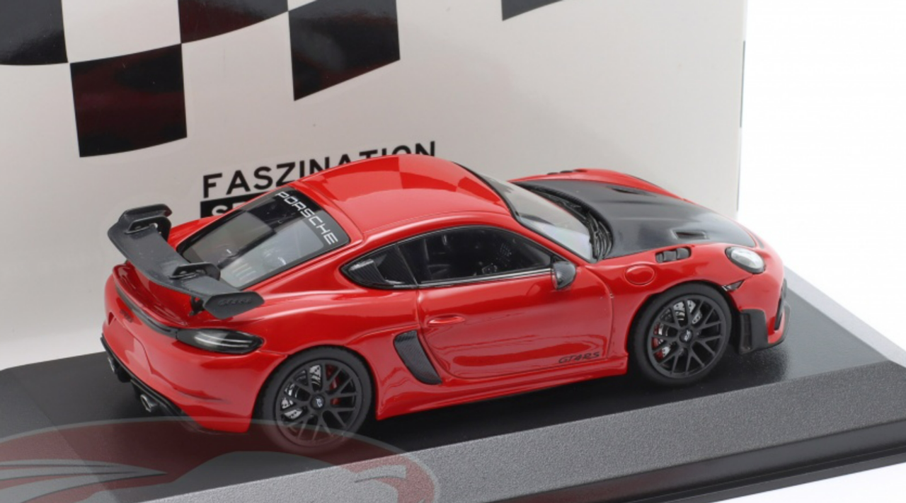 1/43 Minichamps 2021 Porsche 718 (982) Cayman GT4 RS (Red with Black Wheels) Car Model