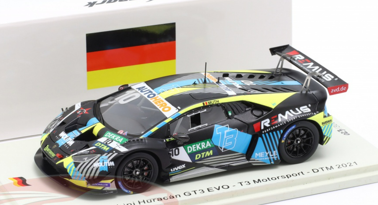 1/43 Spark 2021 Lamborghini Huracan GT3 Evo #10 DTM T3 Motorsport Esteban Muth Car Model