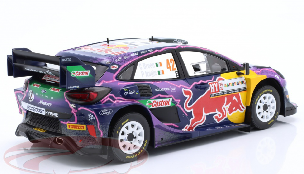 1/18 Ixo 2022 Ford Puma Rally1 #42 2nd Rallye Sardinia M-Sport Ford WRT Craig Breen, Paul Nagle Car Model