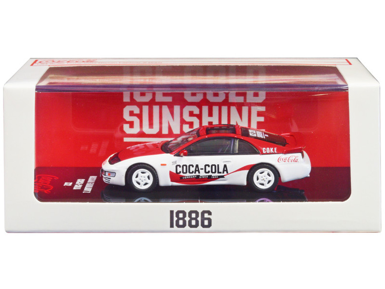 Nissan Fairlady Z (Z32) RHD (Right Hand Drive) Red and White "Coca-Cola" 1/64 Diecast Model Car by Inno Models