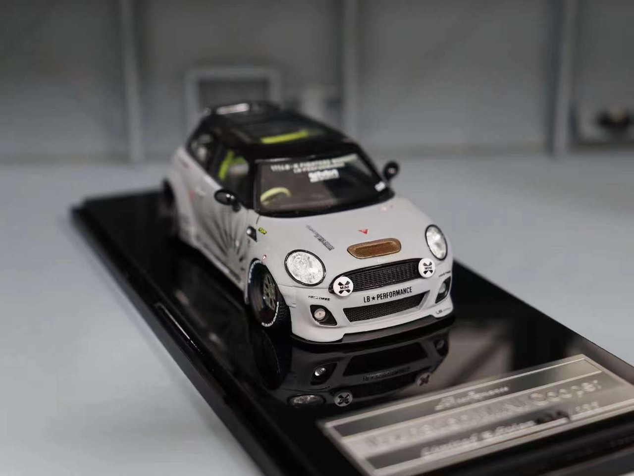 1/43 Endup Models Mini Cooper Liberty Walk LB Performance (Light Grey) Car  Model Limited 50 Pieces