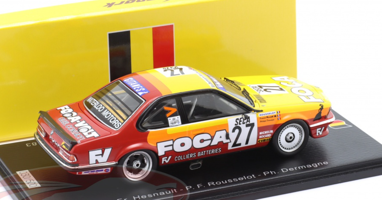 1/43 Spark 1983 BMW 635 Csi No.27 Waterloo Motor Racing Gitanes 24H Spa Fr. Hesnault - P. F. Rousselot - Ph. Dermagne Car Model