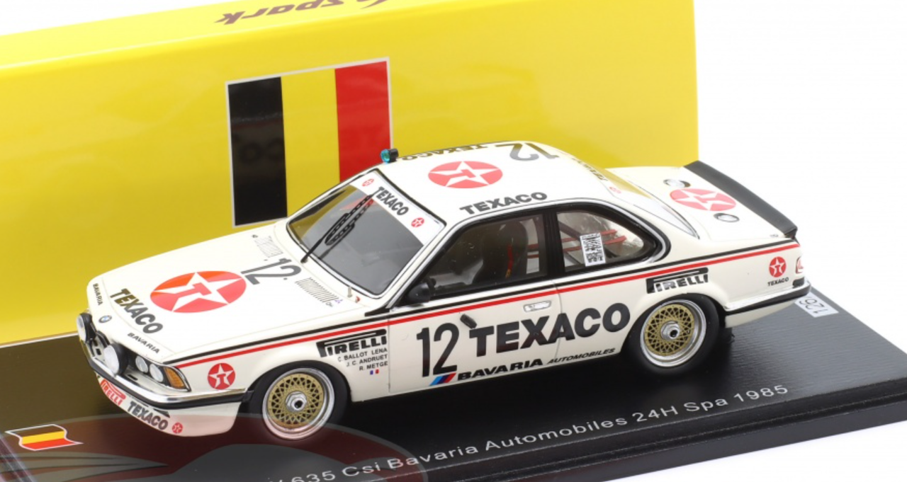 1/43 Spark 1985 BMW 635 Csi No.12 Bavaria Automobiles 24H Spa C. Ballot Lena - R. Metge - J. C. Andruet Car Model