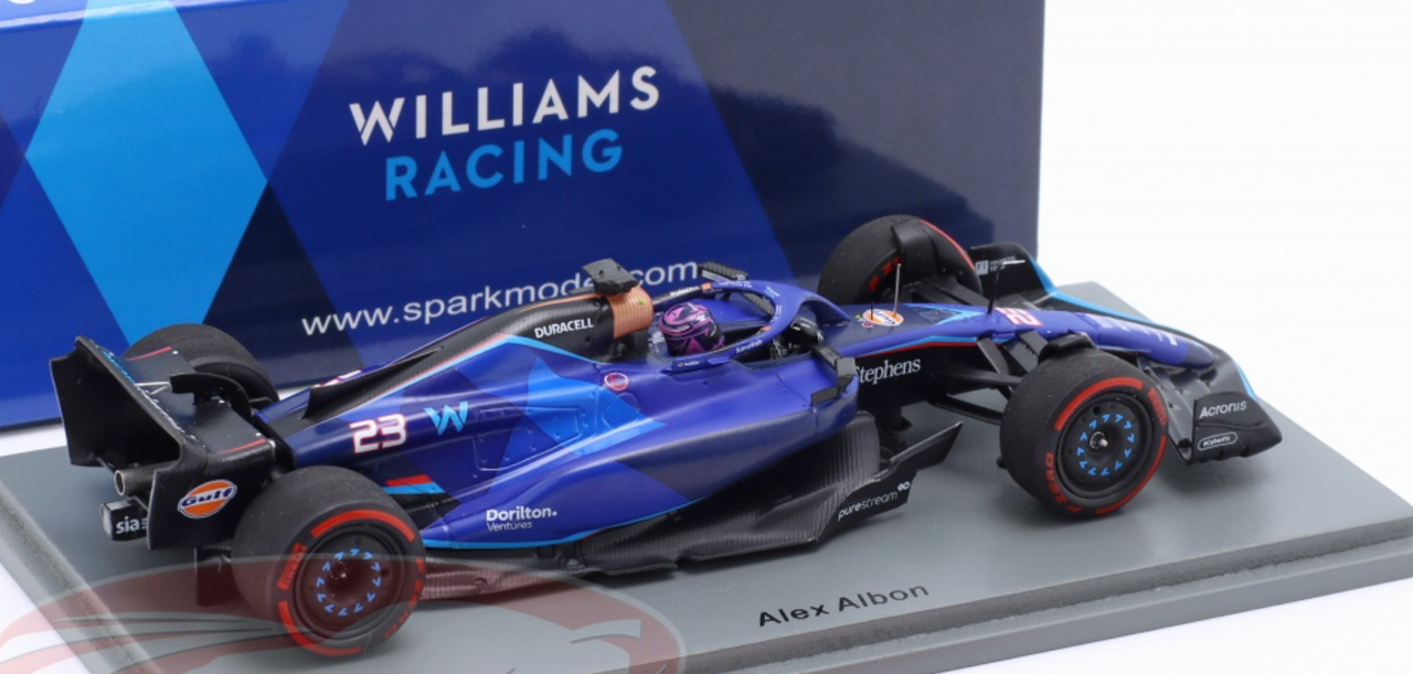 1/43 Spark 2023 Formula 1 Williams F1 FW45 No.23 Williams Racing  10th Bahrain GP Alex Albon Car Model