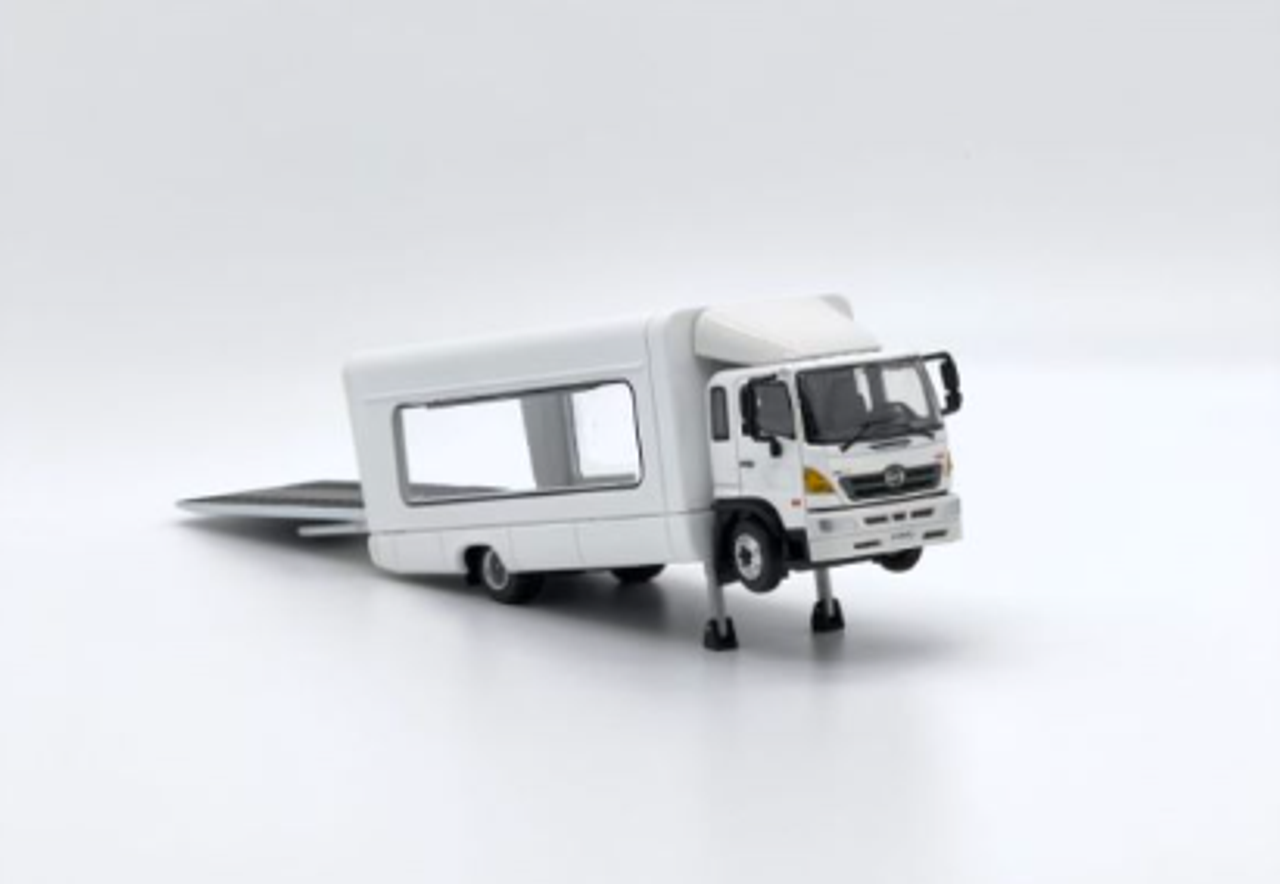 1/64 Unique Model & Tiny Hino Ranger 500 (White) Diecast Car Model
