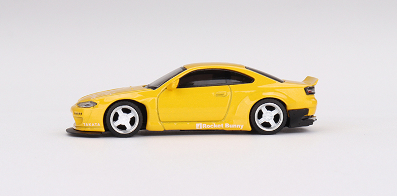 1/64 Mini GT Nissan Silvia (S15) Rocket Bunny (Bronze Yellow) Diecast Car Model