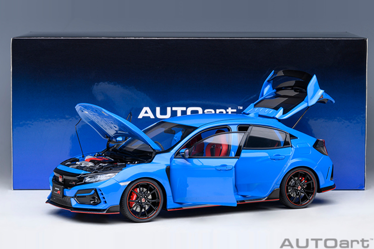 1/18 AUTOart 2021 Honda Civic Type R (FK8) (Racing Blue Pearl) Car 