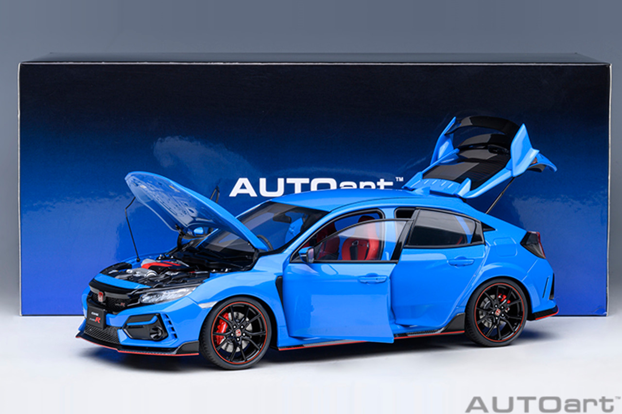1/18 AUTOart 2021 Honda Civic Type R (FK8) (Racing Blue Pearl) Car Model