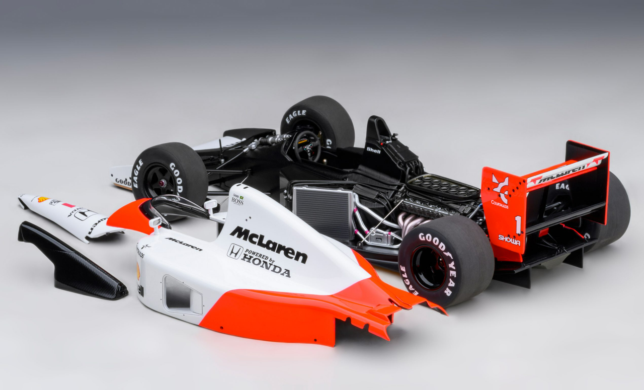 1/18 AUTOart 1991 McLaren Honda MP4/6 Japanese GP with McLaren Logo Ayrton Senna #1 Car Model