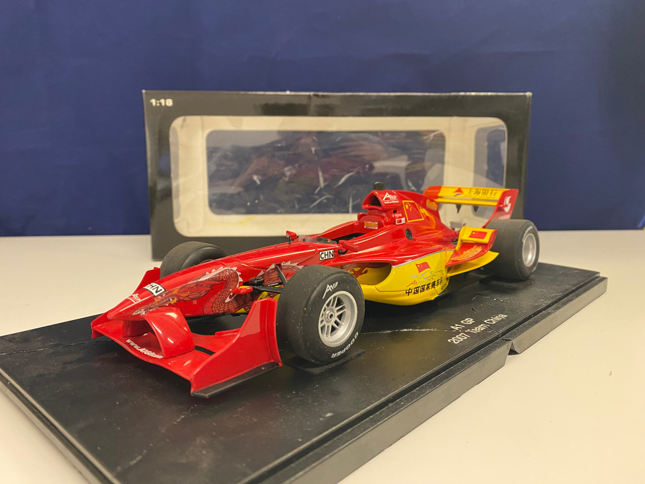 DAMAGED & REPARIED AS-IS 1/18 AUTOart A1 GP 2007 Team China Diecast Car Model