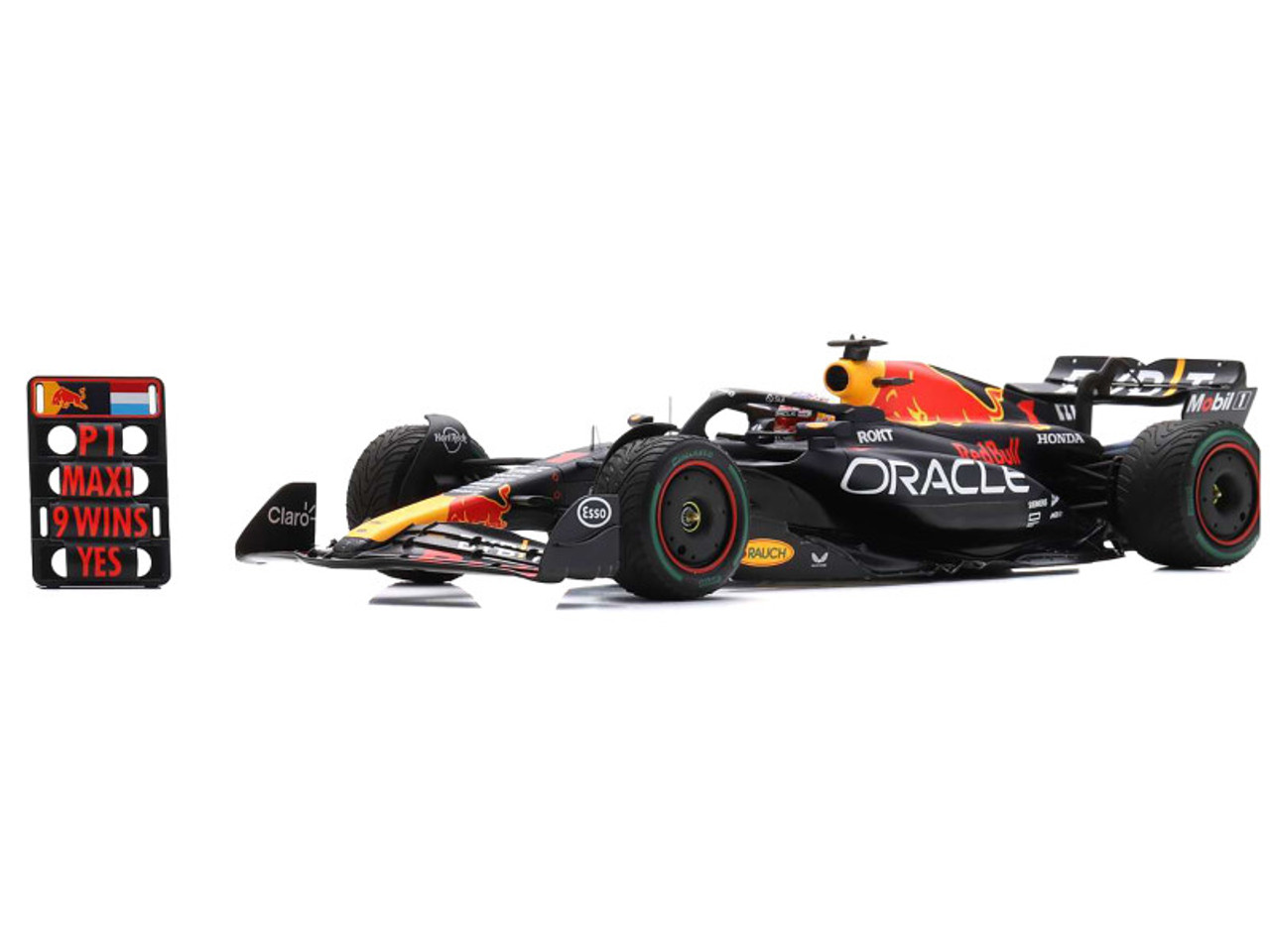 1/18 Spark 2023 Formula 1 Oracle Red Bull Racing RB19 No.1 Oracle Red Bull Racing Dutch GP Winner Max Verstappen Car Model with Pit Board
