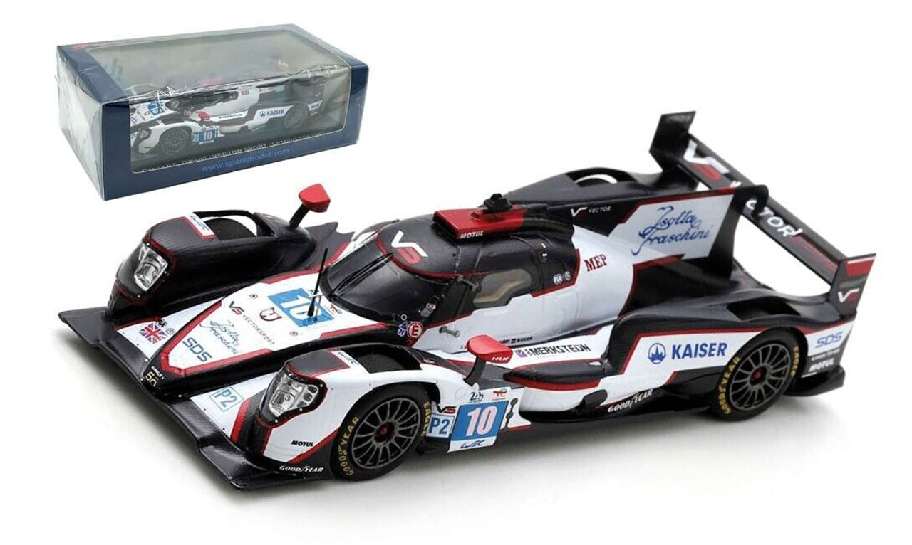 1/43 Spark Oreca 07 - Gibson No.10 VECTOR SPORT 24H Le Mans 2023 R. Cullen - G. Aubry - M. Kaiser Car Model