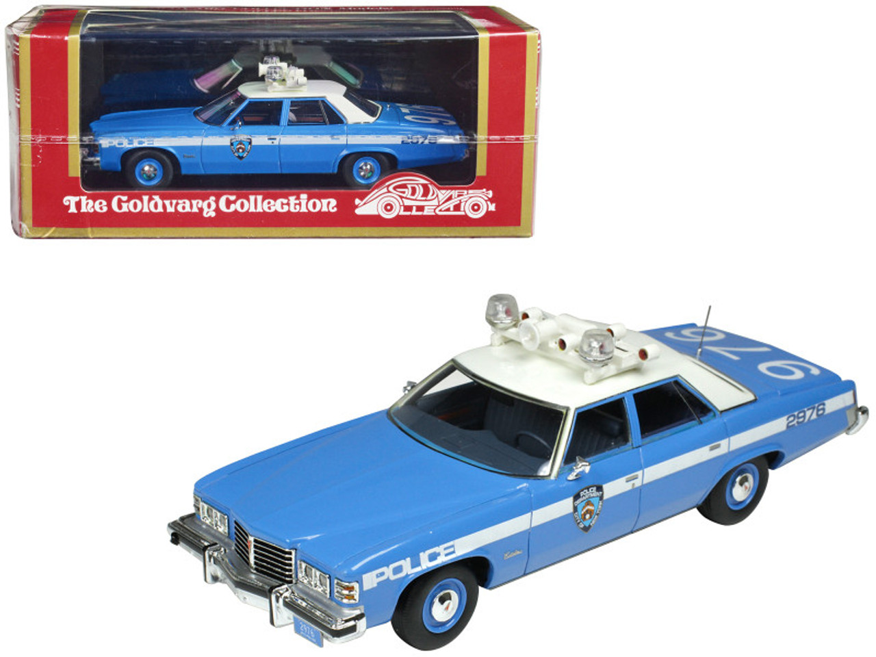 1976 Pontiac Catalina Blue and White "NYPD (New York City Police Department)" Limited Edition to 250 pieces Worldwide 1/43 Model Car by Goldvarg Collection