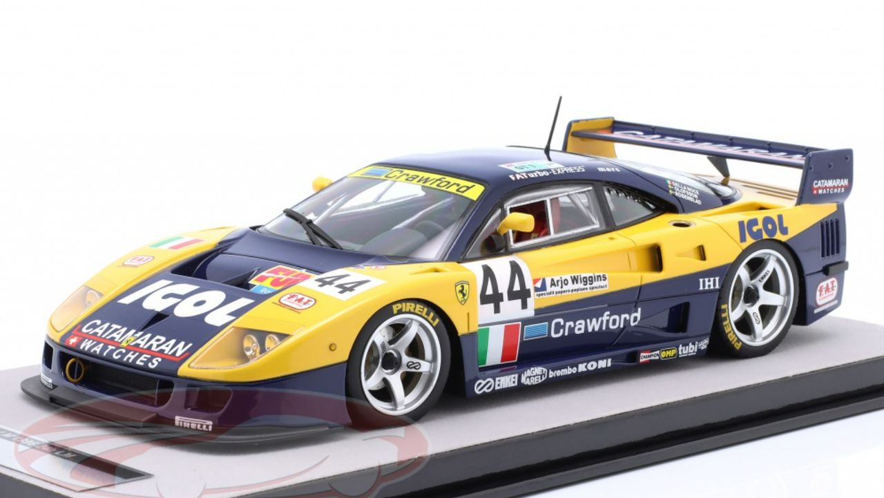 1/18 Tecnomodel 1996 Ferrari F40 GTE #44 24h LeMans Ennea SRL Igol Anders Olofsson, Carl Rosenblad, Luciano Della Noce Car Model