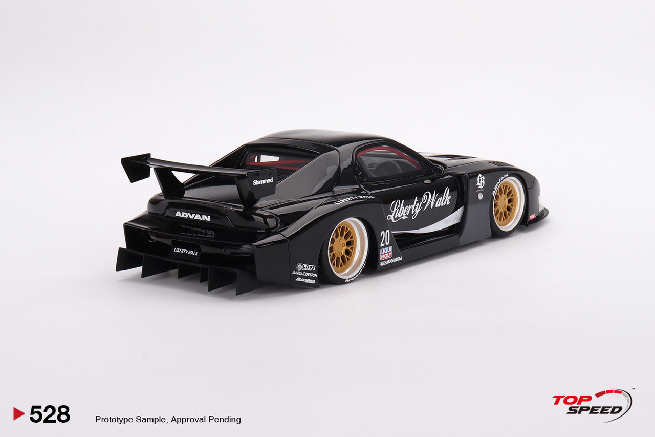 1/18 Top Speed Mazda RX-7 LB-Super Silhouette Liberty Walk (Black) Car Model