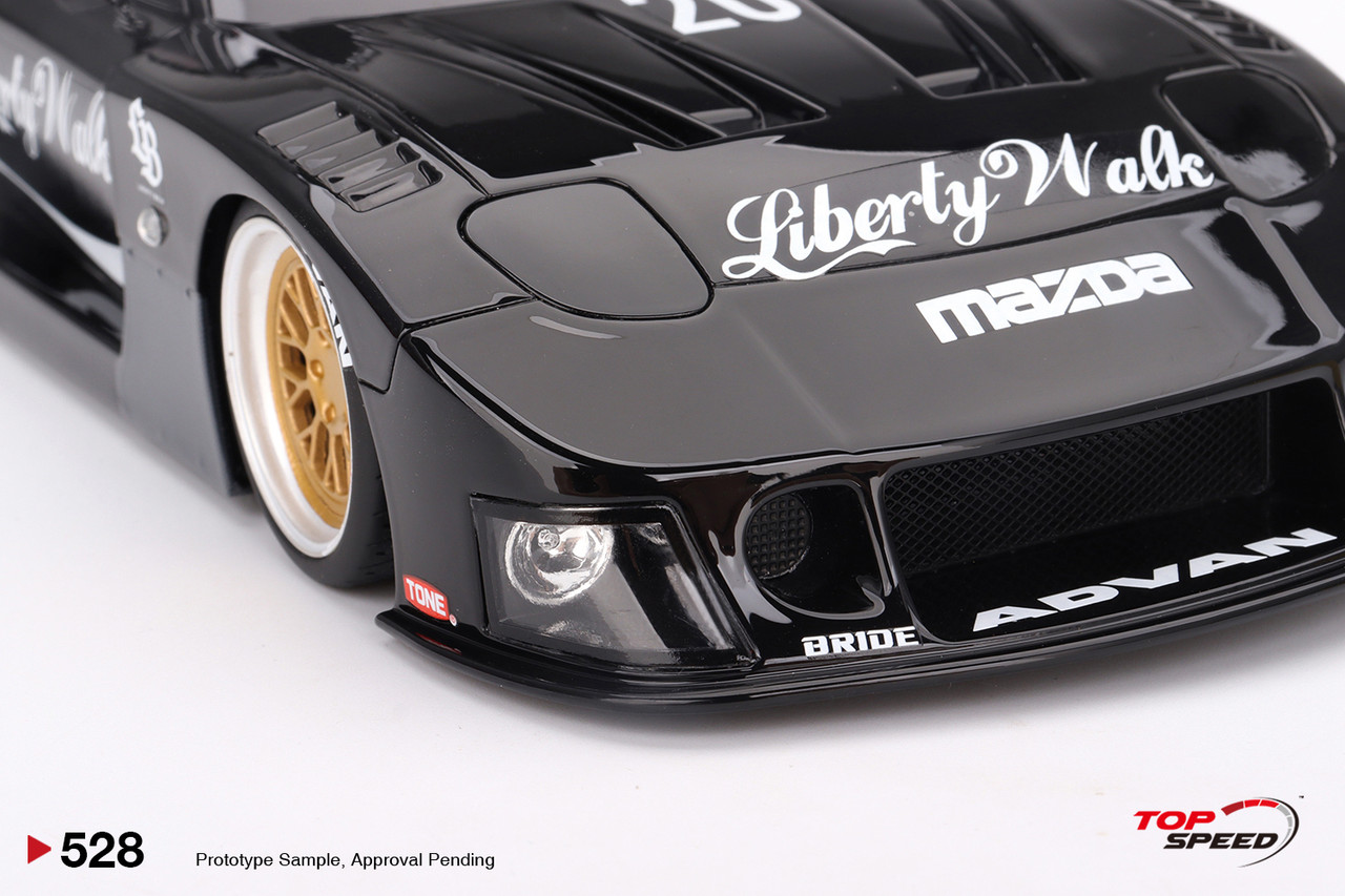 1/18 Top Speed Mazda RX-7 LB-Super Silhouette Liberty Walk (Black) Car Model