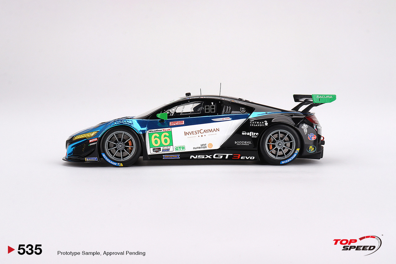 1/18 Top Speed Acura NSX GT3 EVO22 #66 Gradient Racing 2022 IMSA Daytona 24 Hrs  Car Model