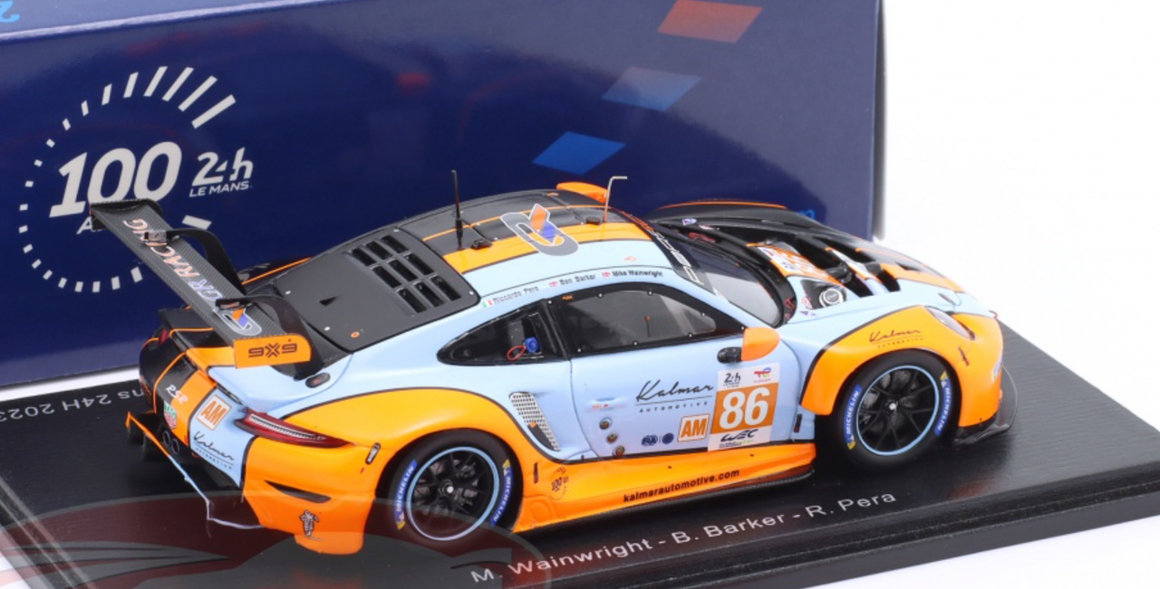 1/43 Spark Porsche 911 RSR - 19 No.86 GR RACING 3rd LM GTE AM class 24H Le  Mans 2023 M. Wainwright - B. Barker - R. Pera Car Model