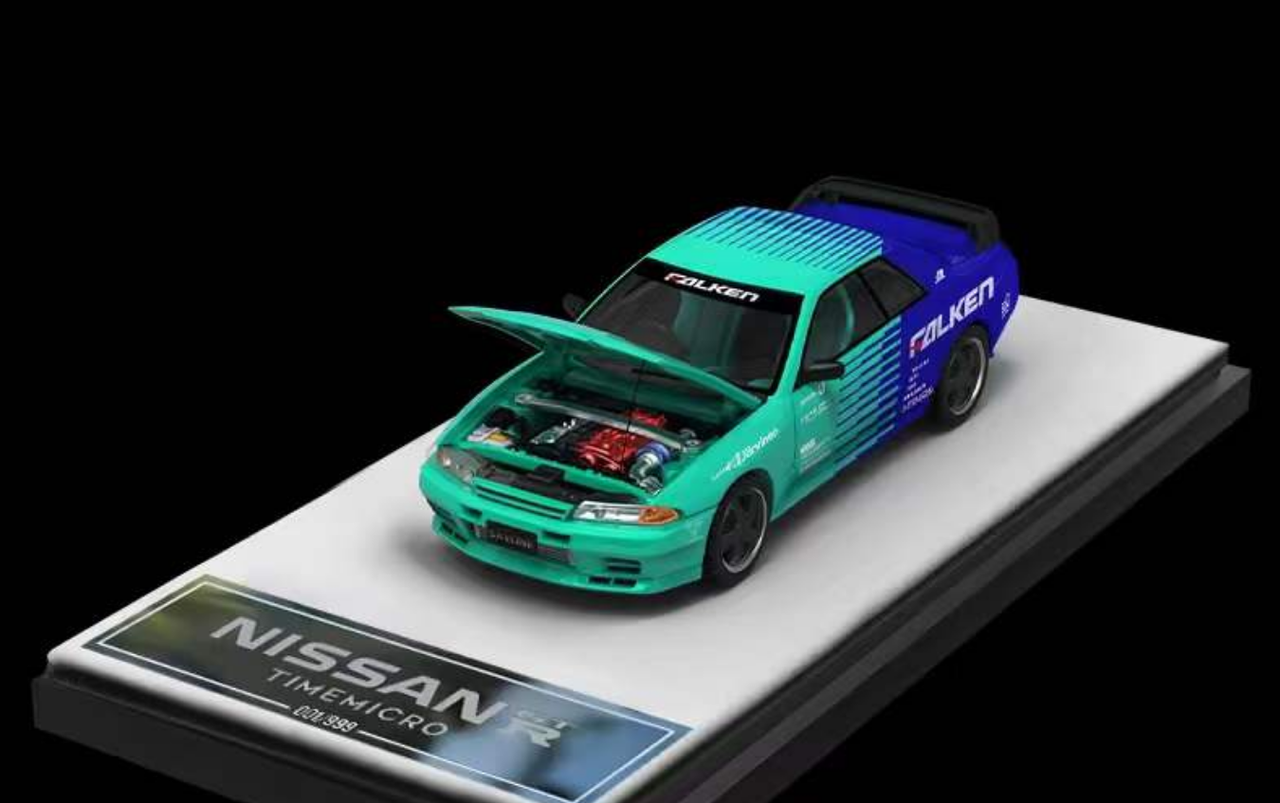 1/64 TimeMicro Nissan Skyline GT-R R32 Falken Diecast Car Model