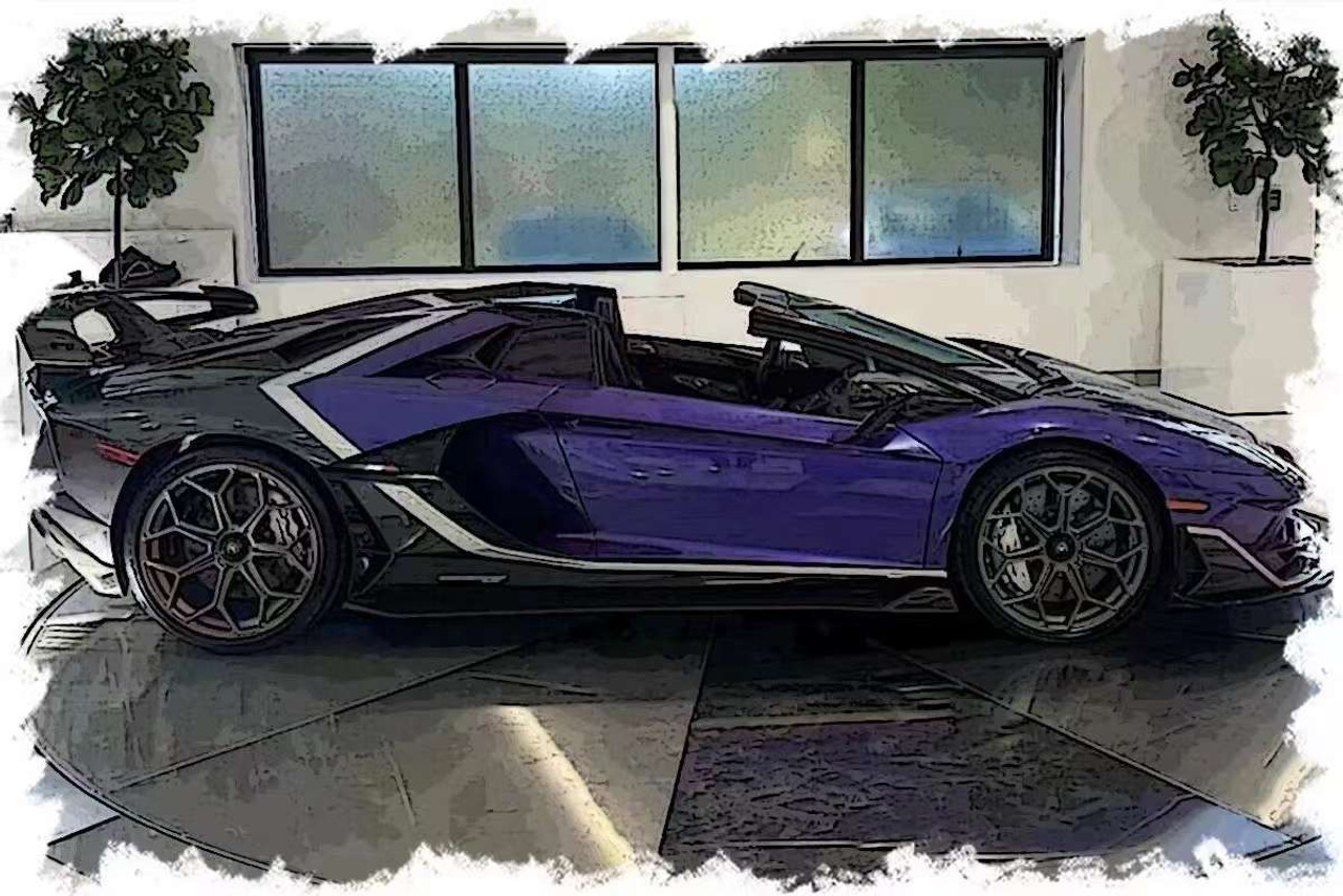 1/18 Makeup 2020 Lamborghini Aventador SVJ Roadster Ad Personam 2 Tone  Paint (Viola Hestia Purple & Grigio Lynx Grey) Resin Car Model