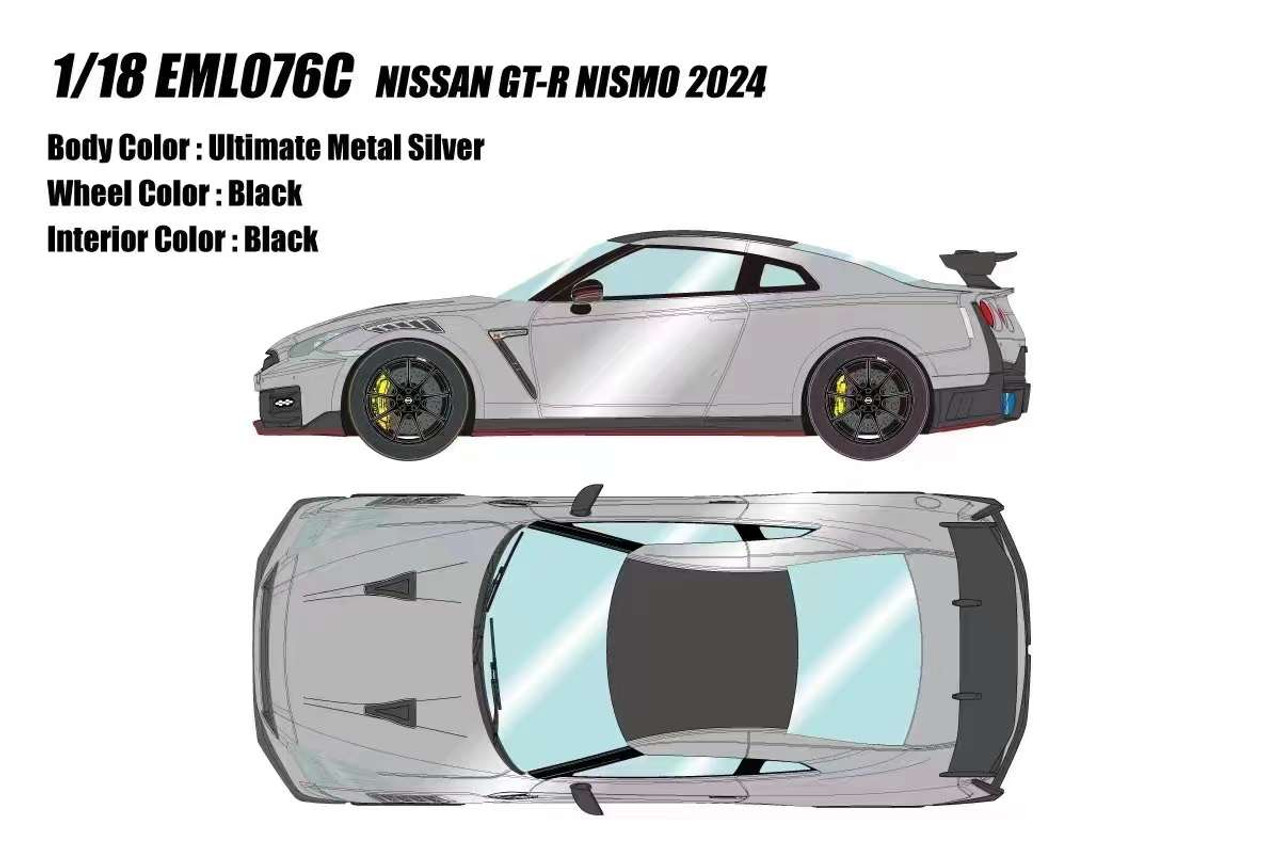 1/18 Makeup 2024 Nissan Skyline GT-R R35 Nismo (Ultimate Metal Silver) Car  Model