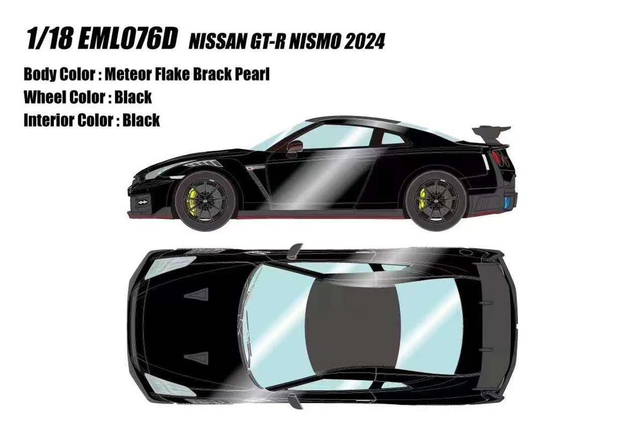 1/18 Makeup 2024 Nissan Skyline GT-R R35 Nismo (Meteor Flake Black Pearl) Car Model