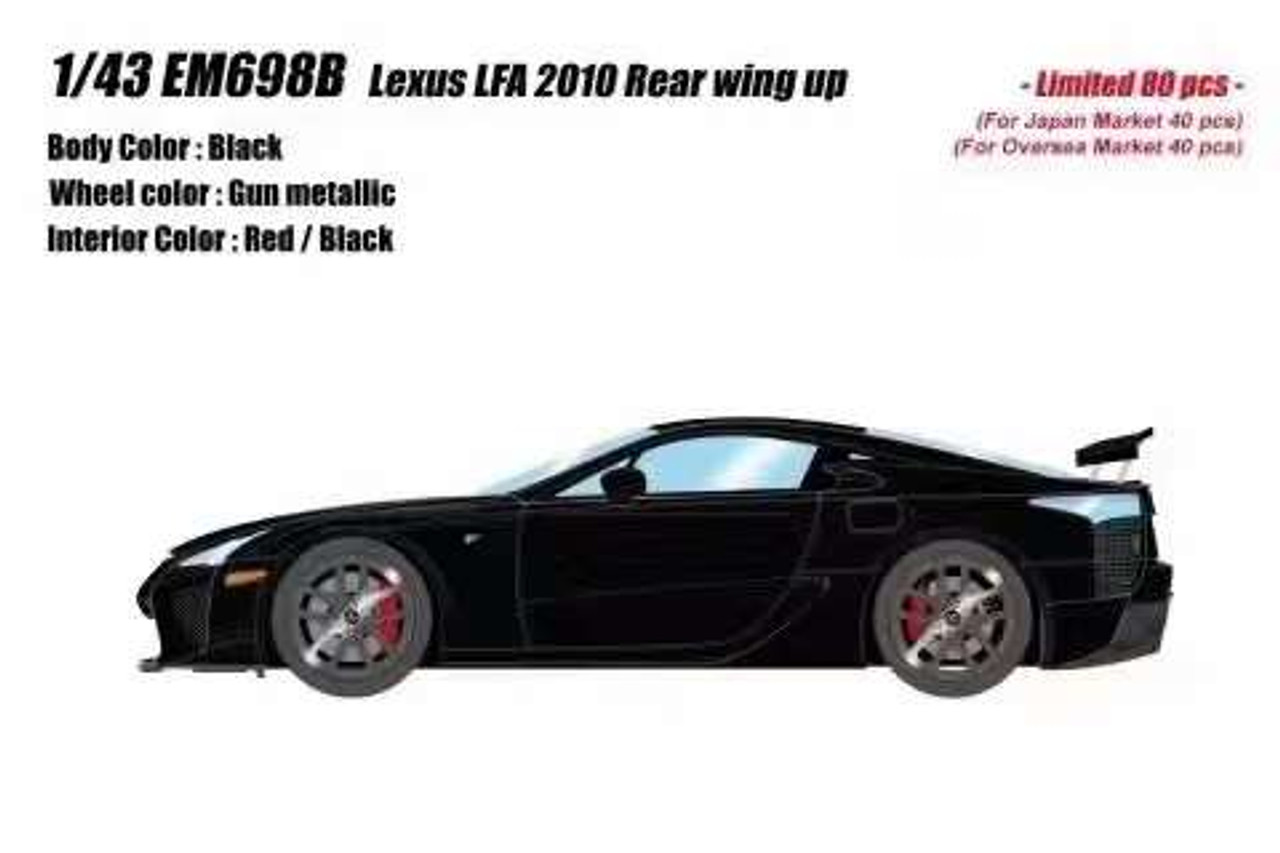 1/43 エブロ　レジンモデル　レクサス　LFA　ミニカー　ブラック 1/43 Makeup 2010 Lexus LFA (Black) Car Model - LIVECARMODEL.com