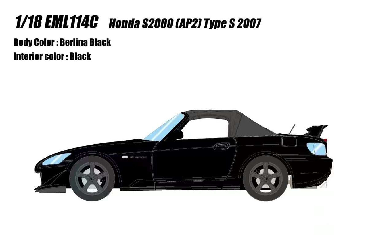 1/18 Makeup 2007 Honda S2000 Type S (Berlina Black) Car Model