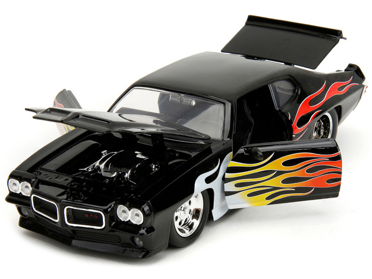 1971 Pontiac GTO Black with Flame Graphics 