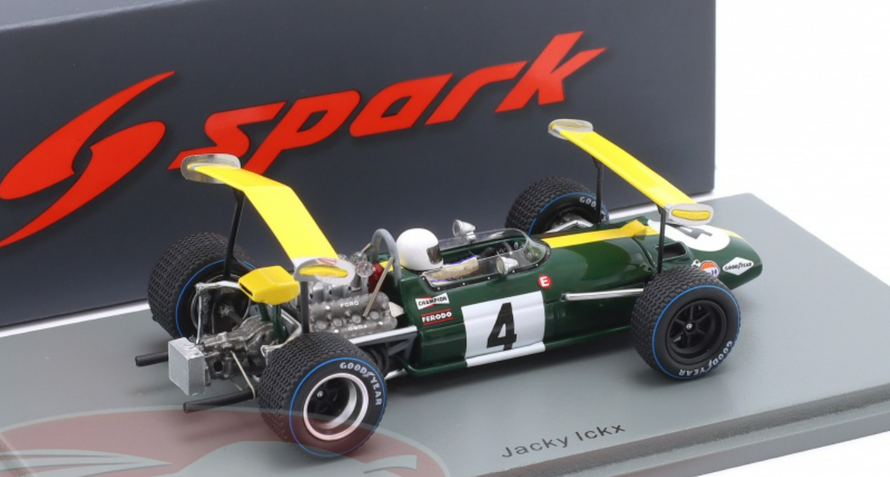 1/43 Spark 1969 Formula 1 Jacky Ickx Brabham BT26A #4 6th Spain GP Car Model