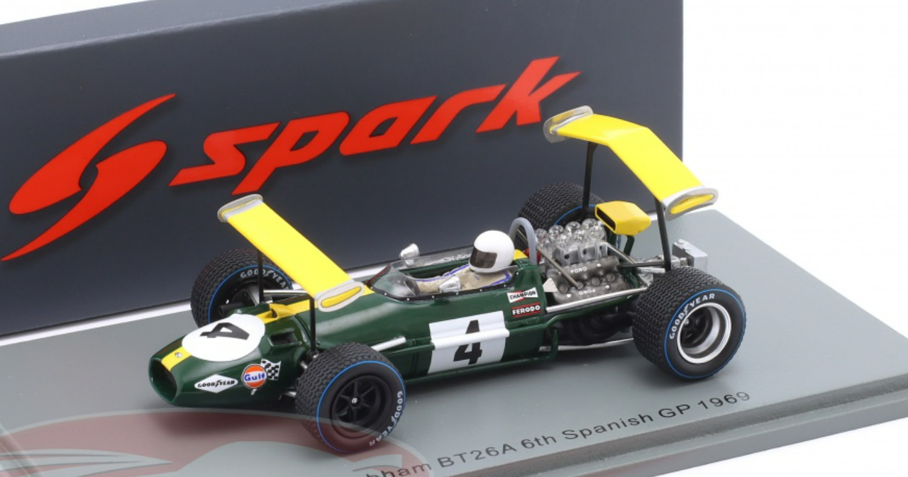 1/43 Spark 1969 Formula 1 Jacky Ickx Brabham BT26A #4 6th Spain GP Car Model