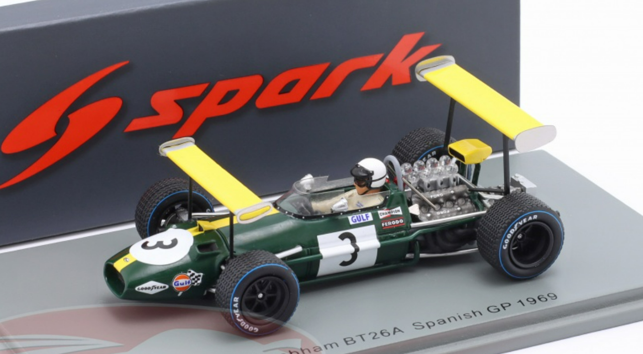 1/43 Spark 1969 Formula 1 Jack Brabham Brabham BT26A #3 Spain GP Car Model