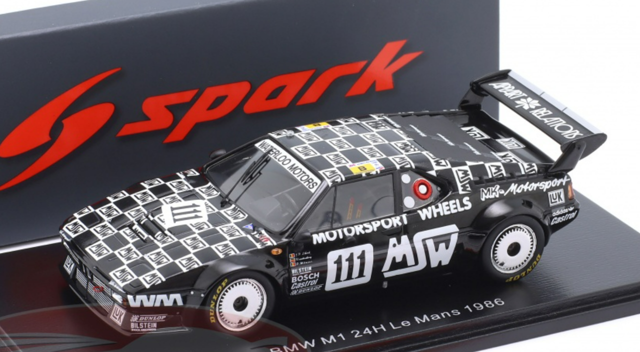 1/43 Spark 1986 BMW M1 #111 24h LeMans MK Motorsport Michael Krankenberg, Pascal Witmeur, Jean-Paul Libert Car Model