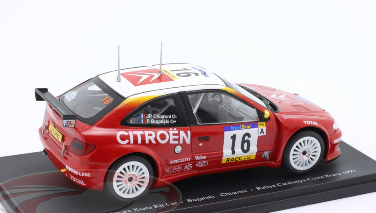 1/24 Altaya 1999 Citroen Xsara Kit Car #16 Winner Rallye Catalunya Automobiles Citroën Philippe Bugalski, Jean-Paul Chiaroni Car Model