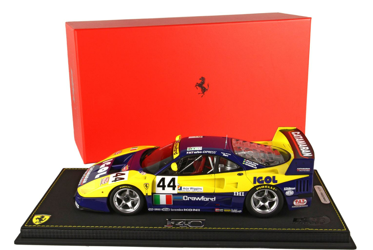 1/18 BBR 1996 Ferrari F40 LM Le Mans Team #44 Ennea Igol Resin Car Model 