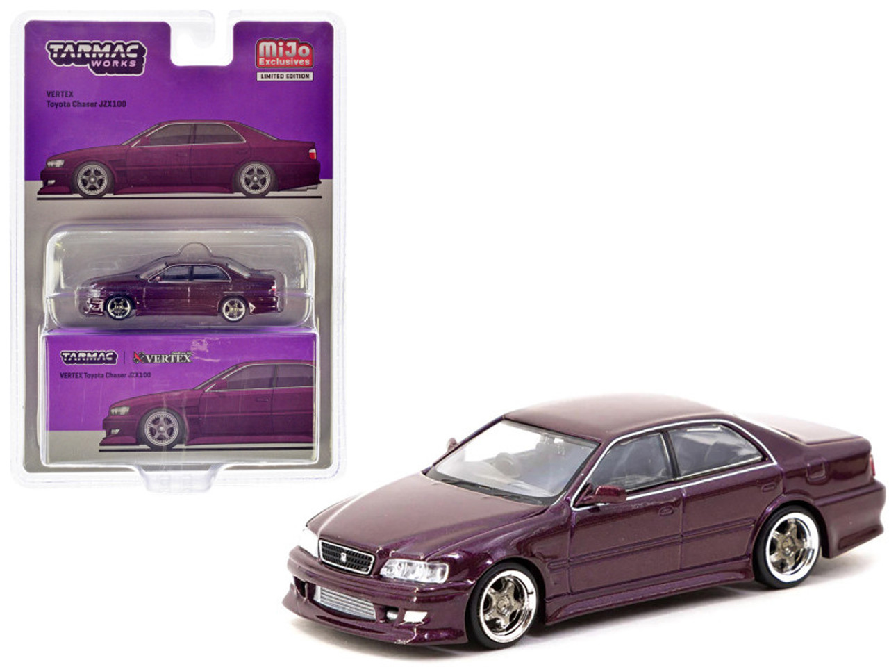 1/64 Tarmac Works VERTEX Toyota Chaser JZX100 Purple Metallic 