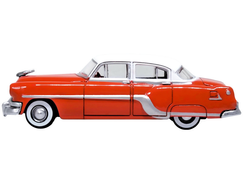 1954 Pontiac Chieftain 4 Door Coral Red with Winter White Top 1/87